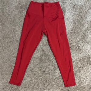 LegEnd High-Waisted Red Leggings